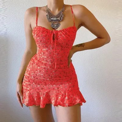 Women's Sexy Casual Home Small Floral Camisole Dress Summer Comfortable Skirt Women's Sexy Casual Home Small Floral Camisole Dress Summer Comfortable Skirt
