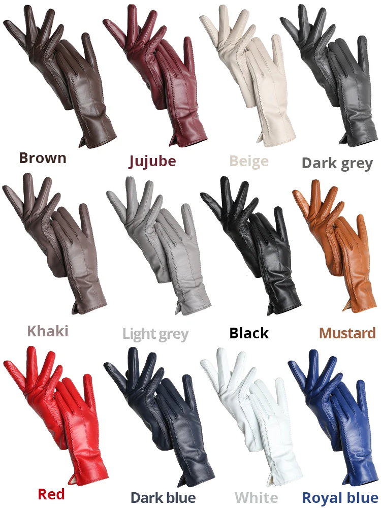 Women's Sheepskin Gloves Winter Warm Plus Velvet Short Thin Touch Screen Driving Color Women's Leather Gloves Women's Sheepskin Gloves Winter Warm Plus Velvet Short Thin Touch Screen Driving Color Women's Leather Gloves