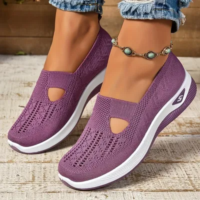 Women's Sneakers Breathable Casual Shoes Summer Soft Sole Orthopedic Shoes Lightweight Slip on Walking Shoe Non Slip