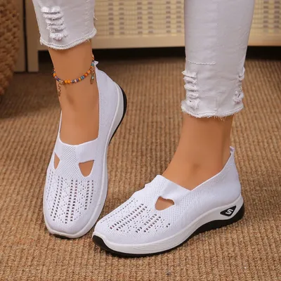 Women's Sneakers Breathable Casual Shoes Summer Soft Sole Orthopedic Shoes Lightweight Slip on Walking Shoe Non Slip
