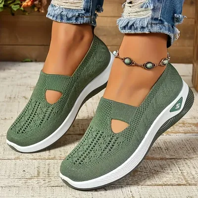 Women's Sneakers Breathable Casual Shoes Summer Soft Sole Orthopedic Shoes Lightweight Slip on Walking Shoe Non Slip