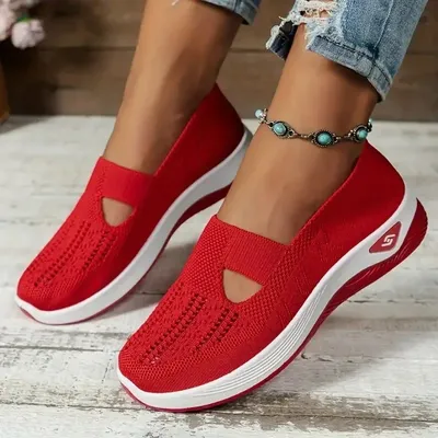 Women's Sneakers Breathable Casual Shoes Summer Soft Sole Orthopedic Shoes Lightweight Slip on Walking Shoe Non Slip