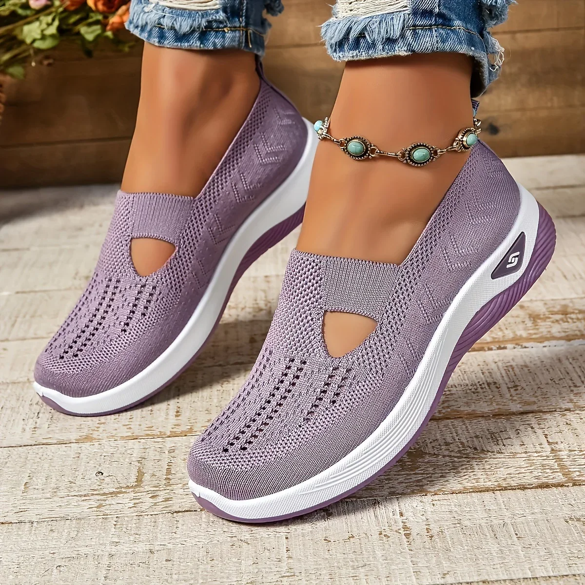 Women's Sneakers Breathable Casual Shoes Summer Soft Sole Orthopedic Shoes Lightweight Slip on Walking Shoe Non Slip
