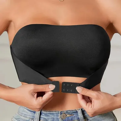 Women's Strapless No Padding Seamless Front Button Bra Comfortable Smooth Underwear Women's Strapless No Padding Seamless Front Button Bra Comfortable Smooth Underwear