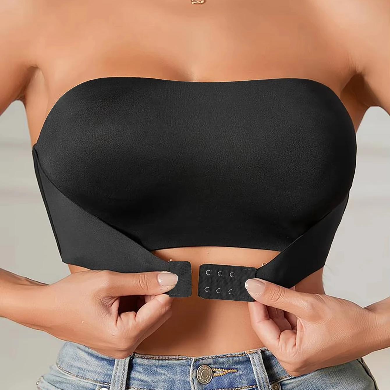 Women's Strapless No Padding Seamless Front Button Bra Comfortable Smooth Underwear Women's Strapless No Padding Seamless Front Button Bra Comfortable Smooth Underwear