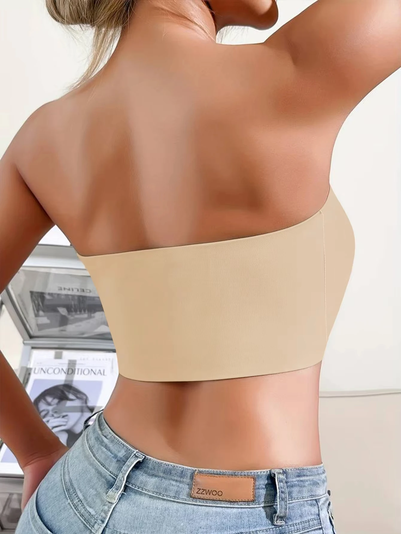 Women's Strapless No Padding Seamless Front Button Bra Comfortable Smooth Underwear Women's Strapless No Padding Seamless Front Button Bra Comfortable Smooth Underwear