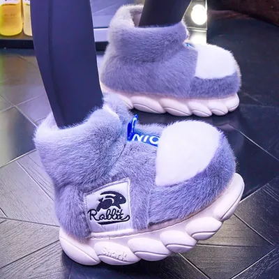 Women's Winter Warm Shoes Plush Lining Indoor Slippers Couples Platform Heel High Top Snow Boots Female Male Home Women's Winter Warm Shoes Plush Lining Indoor Slippers Couples Platform Heel High Top Snow Boots Female Male Home