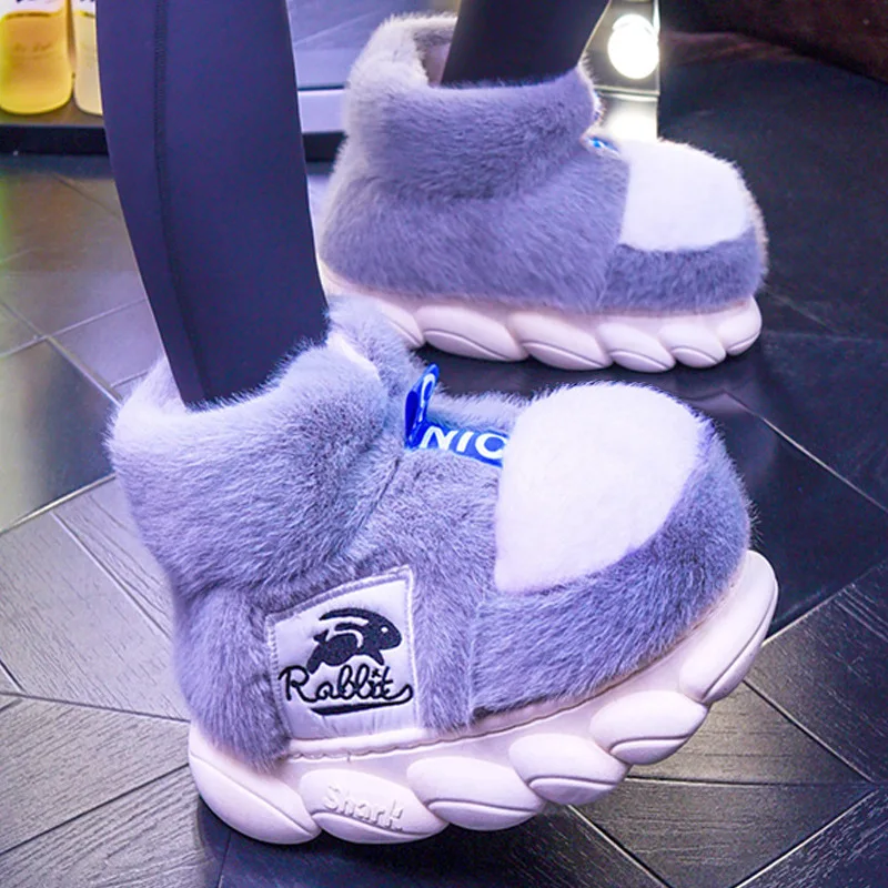 Women's Winter Warm Shoes Plush Lining Indoor Slippers Couples Platform Heel High Top Snow Boots Female Male Home Women's Winter Warm Shoes Plush Lining Indoor Slippers Couples Platform Heel High Top Snow Boots Female Male Home