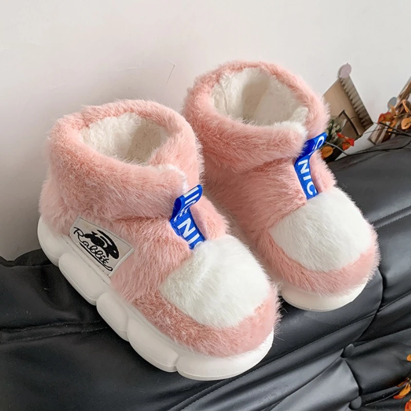 Women's Winter Warm Shoes Plush Lining Indoor Slippers Couples Platform Heel High Top Snow Boots Female Male Home Women's Winter Warm Shoes Plush Lining Indoor Slippers Couples Platform Heel High Top Snow Boots Female Male Home