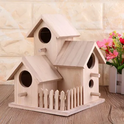 Wood Birdhouse Garden Feeding Nest Wood Birdhouse Garden Feeding Nest