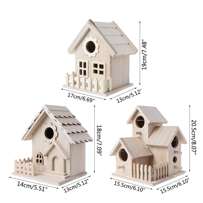 Wood Birdhouse Garden Feeding Nest Wood Birdhouse Garden Feeding Nest