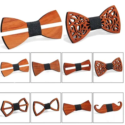 Wood Bowtie with Adjustable Strap Wood Bowtie with Adjustable Strap