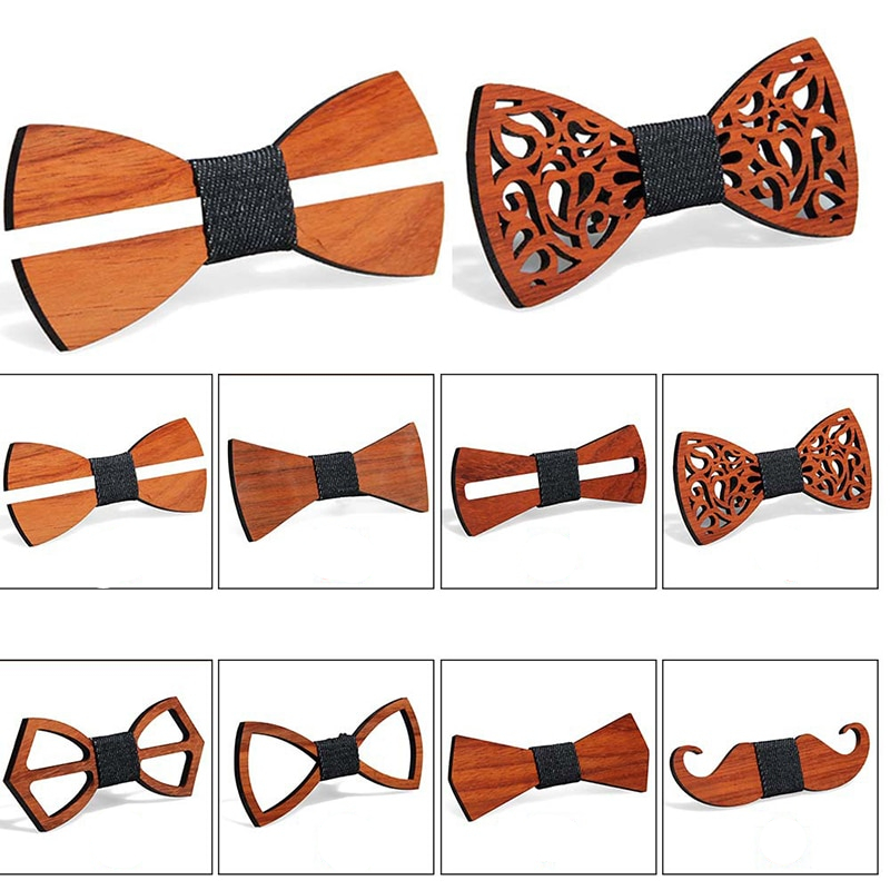 Wood Bowtie with Adjustable Strap Wood Bowtie with Adjustable Strap