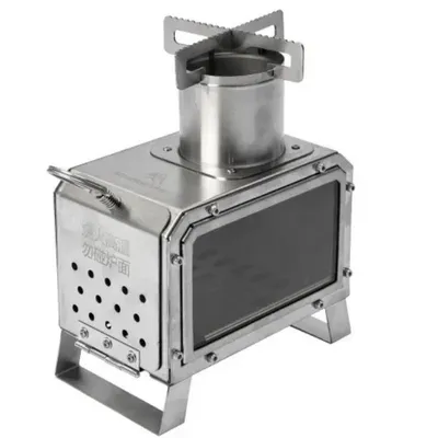 Wood Burner Stove Portable Firewood Square Stove Stainless Steel Outdoor Fire Heater Stove Picnic Hiking Camping Wood Burner Stove Portable Firewood Square Stove Stainless Steel Outdoor Fire Heater Stove Picnic Hiking Camping
