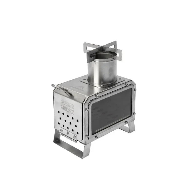 Wood Burner Stove Portable Firewood Square Stove Stainless Steel Outdoor Fire Heater Stove Picnic Hiking Camping Wood Burner Stove Portable Firewood Square Stove Stainless Steel Outdoor Fire Heater Stove Picnic Hiking Camping
