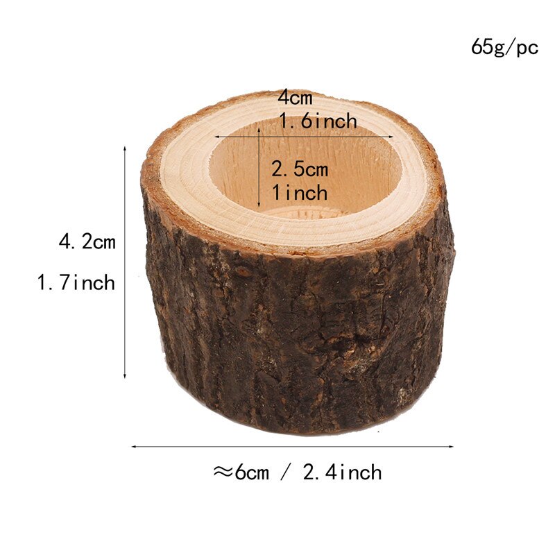 Wood Candle Holder Home Decor