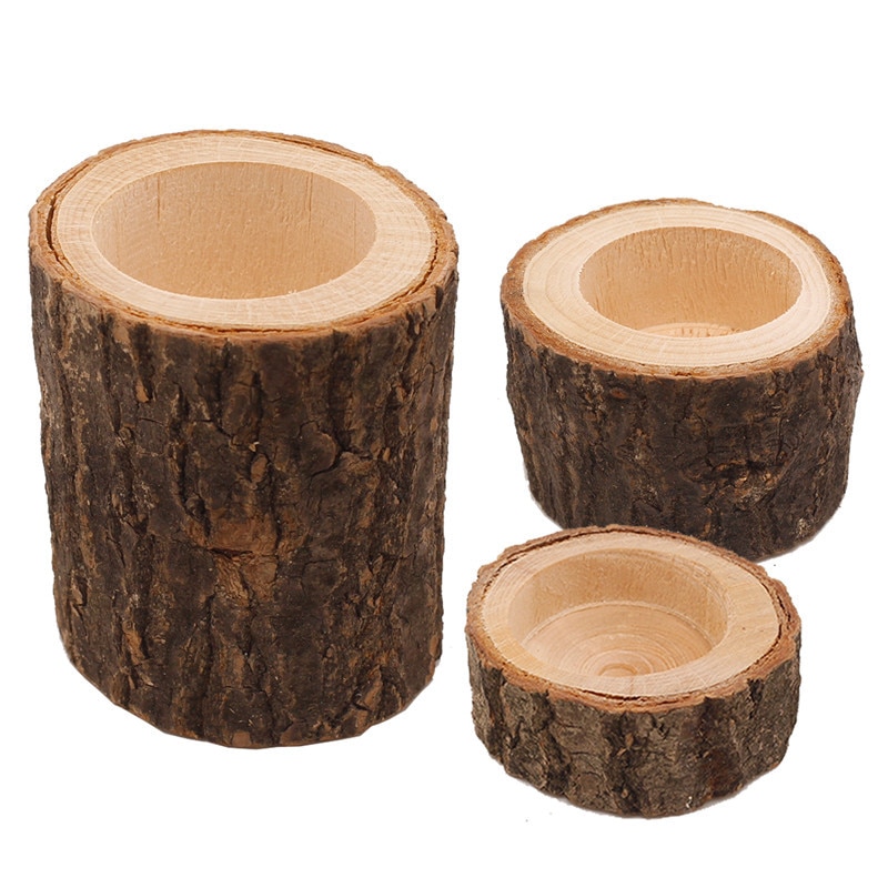 Wood Candle Holder Home Decor