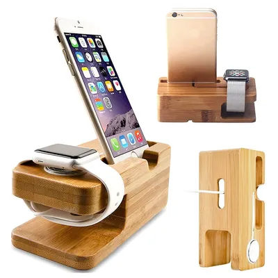 Wood Charging Station for iPhone and iWatch Wood Charging Station for iPhone and iWatch
