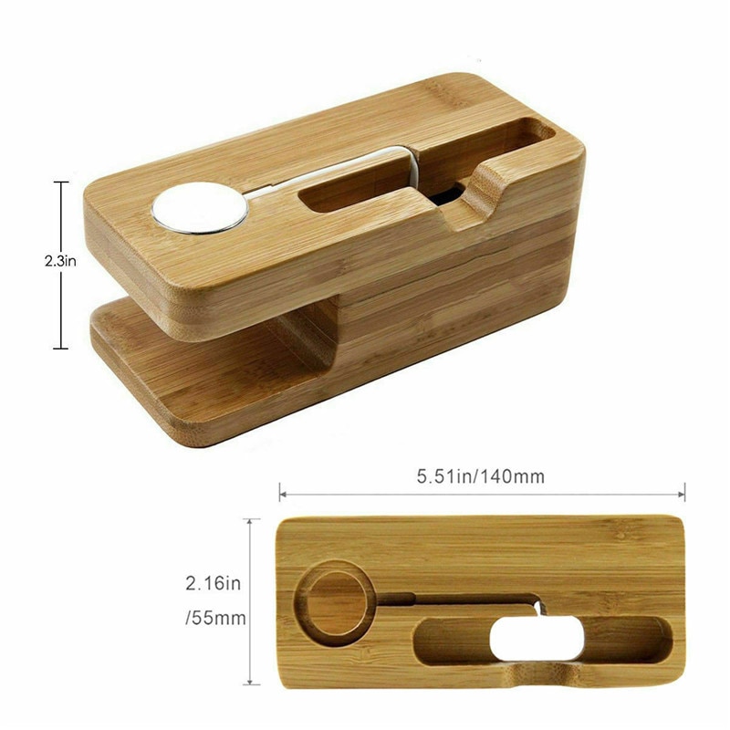 Wood Charging Station for iPhone and iWatch Wood Charging Station for iPhone and iWatch
