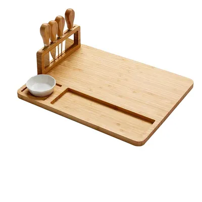 Wood Cheese Board Knife Cutlery Set