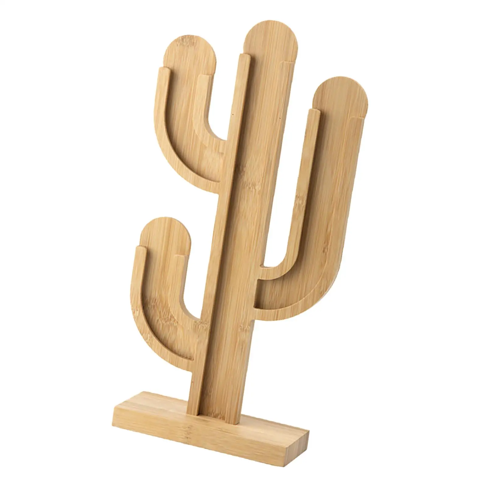 Wood Coffee Capsule Holder Cactus Shape Dispenser for Home Office Restaurant Coffee Pods Dispensing Tower Stand for