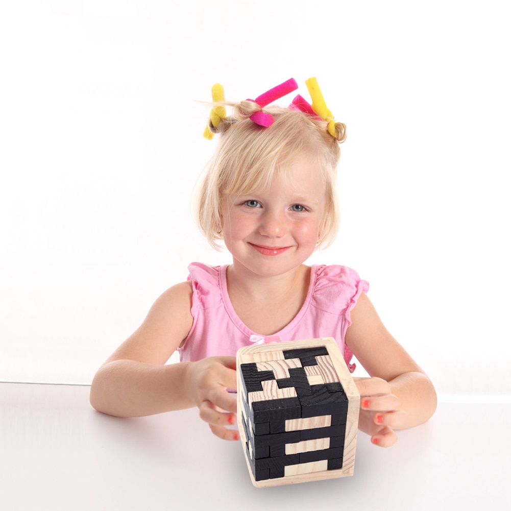 Wood Cube Puzzle 3D Interlocking Wood Cube Puzzle 3D Interlocking