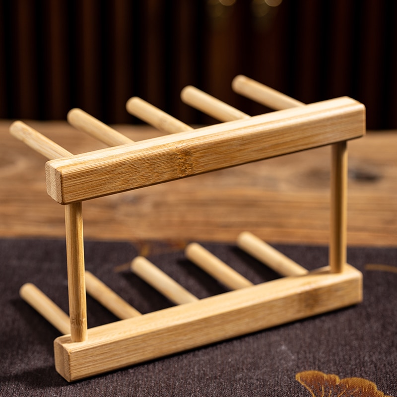 Wood Dish Rack Kitchen Plate Holder