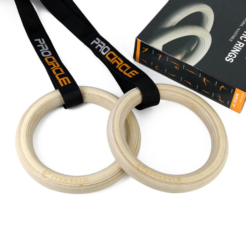 Wood Gymnastic Rings with Adjustable Straps Wood Gymnastic Rings with Adjustable Straps