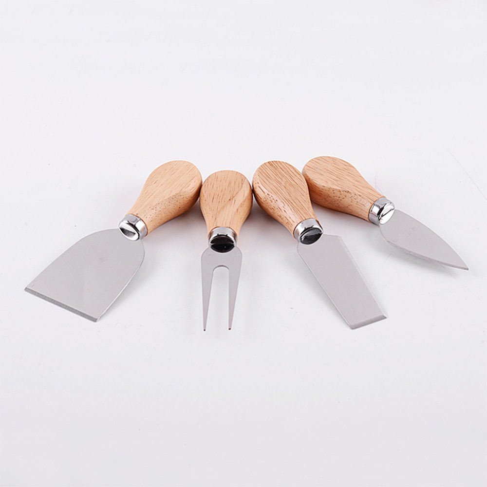 Wood Handle Cheese Knife Set (4pcs)
