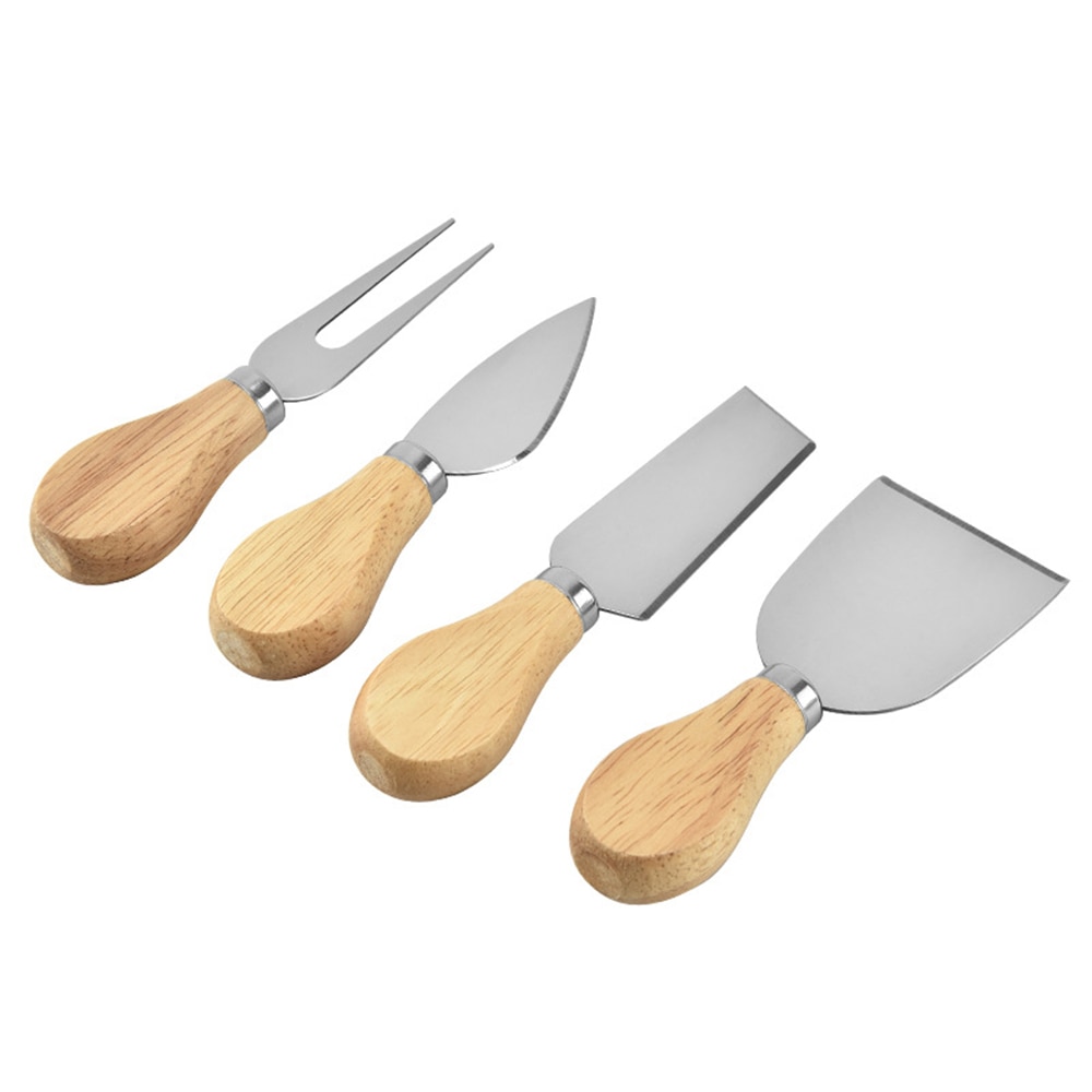 Wood Handle Cheese Knife Set (4pcs)