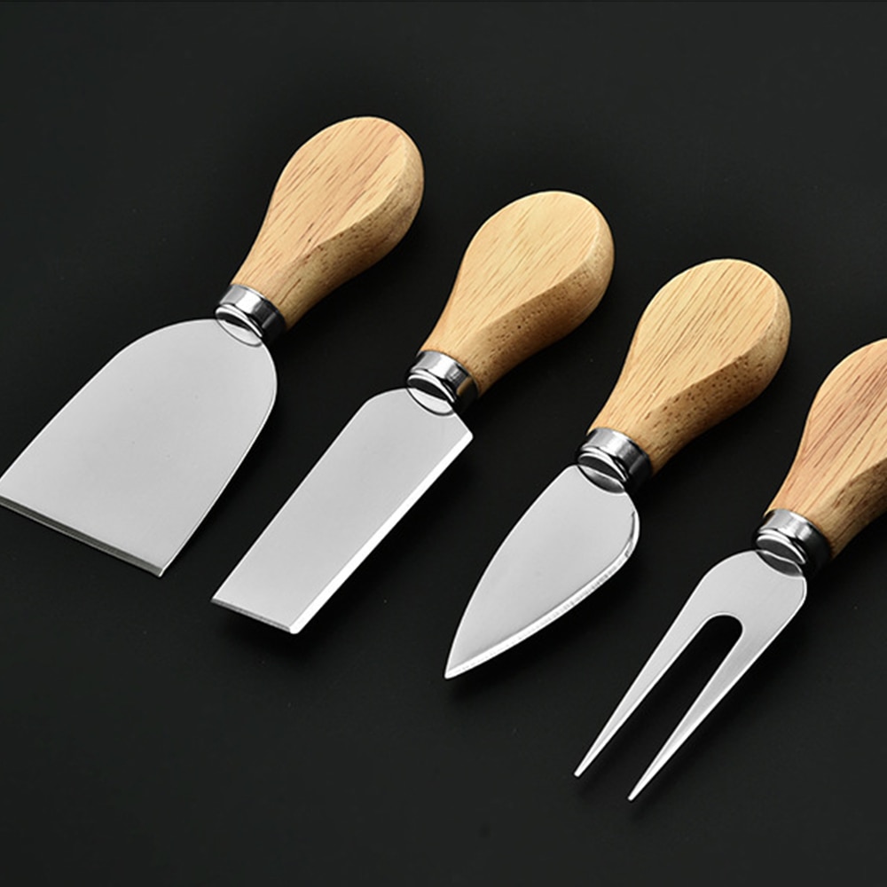 Wood Handle Cheese Knife Set (4pcs)