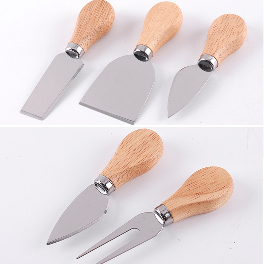 Wood Handle Cheese Knife Set (4pcs)