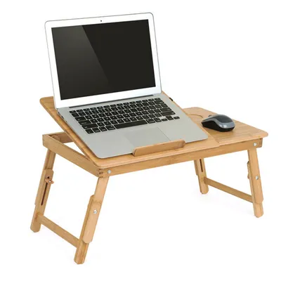 Wood Laptop Table Foldable Desk with Cooling Fan Wood Laptop Table Foldable Desk with Cooling Fan
