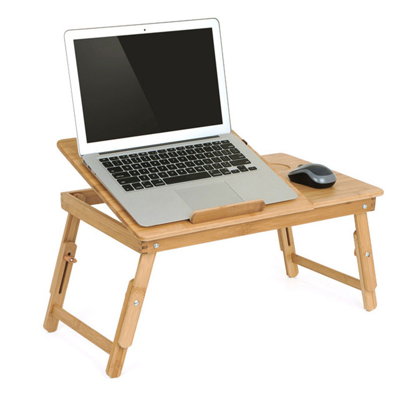 Wood Laptop Table Foldable Desk with Cooling Fan Wood Laptop Table Foldable Desk with Cooling Fan