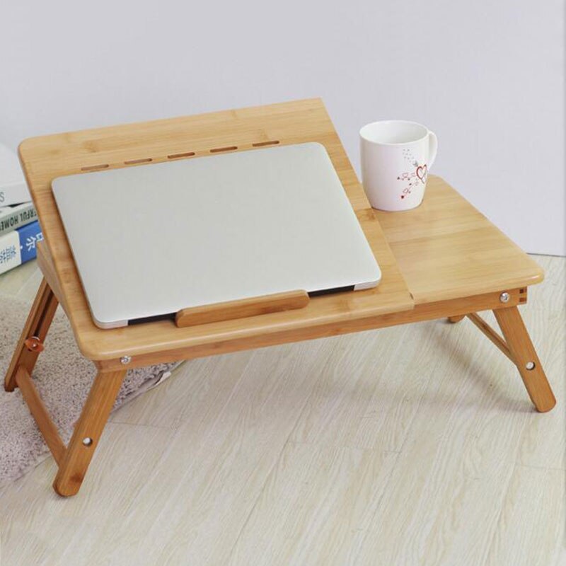 Wood Laptop Table Foldable Desk with Cooling Fan Wood Laptop Table Foldable Desk with Cooling Fan