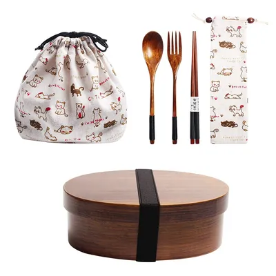 Wood Lunch Box Bento Container Kit Wood Lunch Box Bento Container Kit