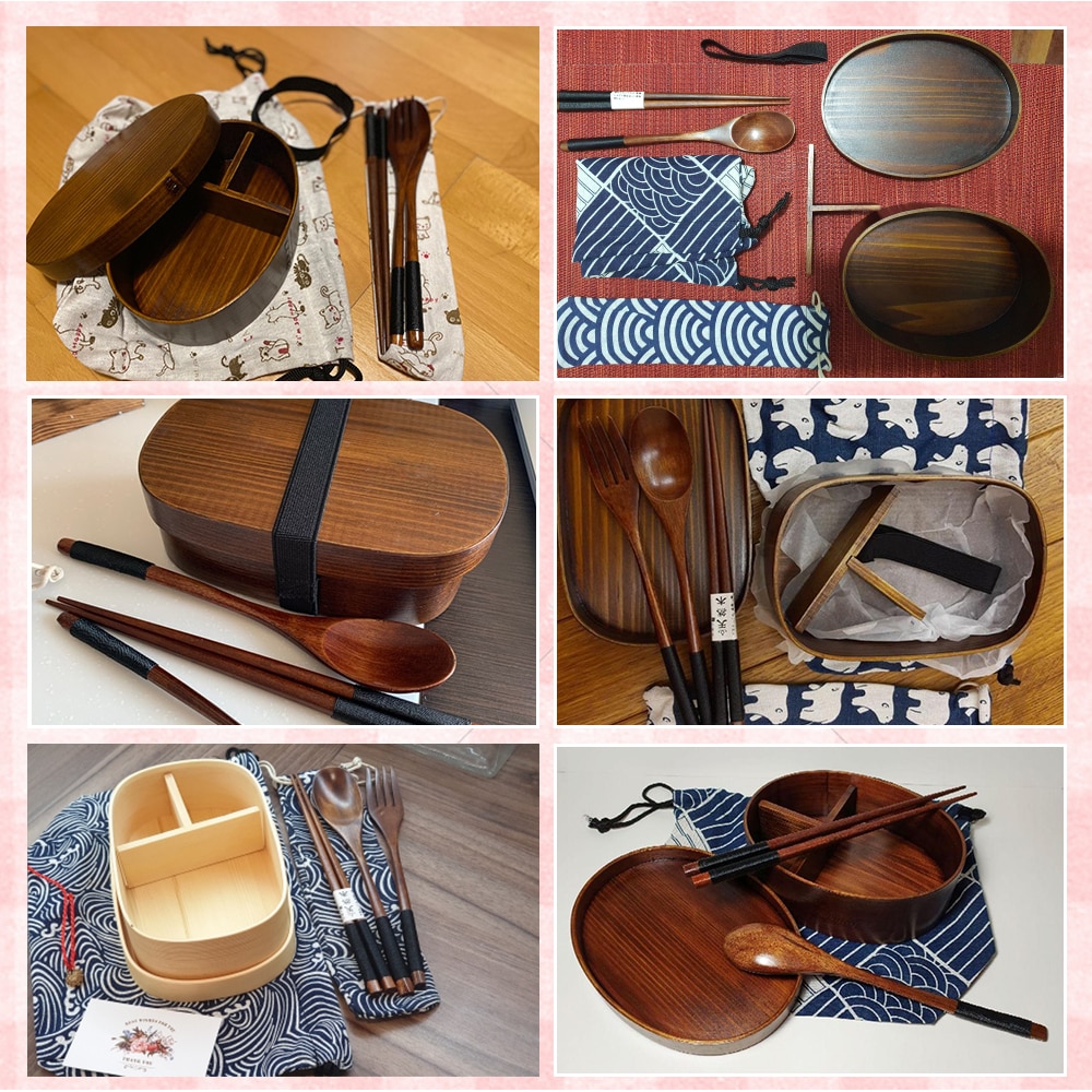 Wood Lunch Box Bento Container Kit Wood Lunch Box Bento Container Kit