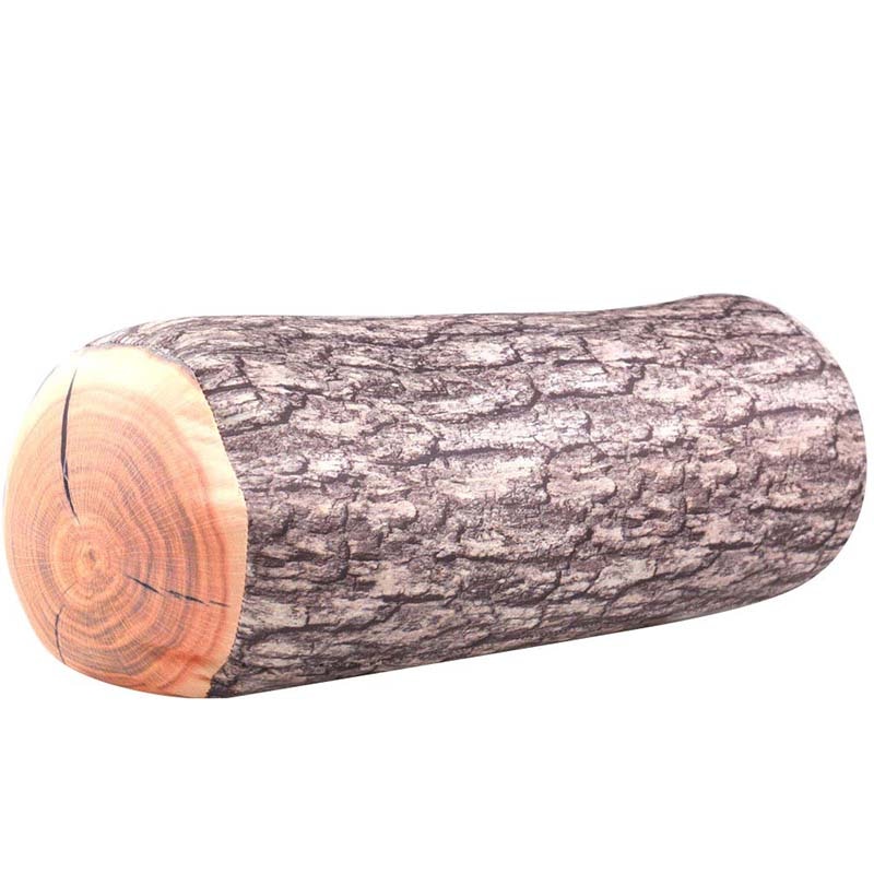 Wood Pillow Realistic Log Cushion