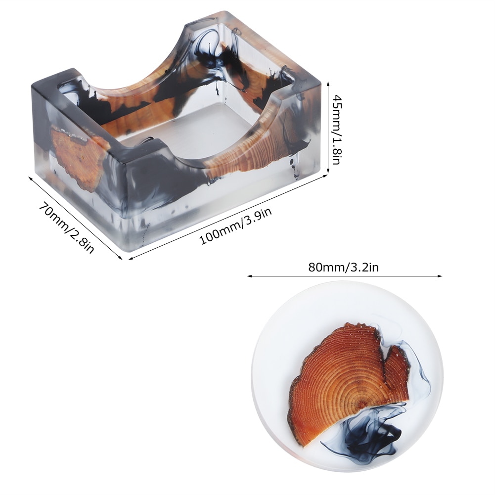 Wood Resin Coasters Pad Set (6 Pcs)
