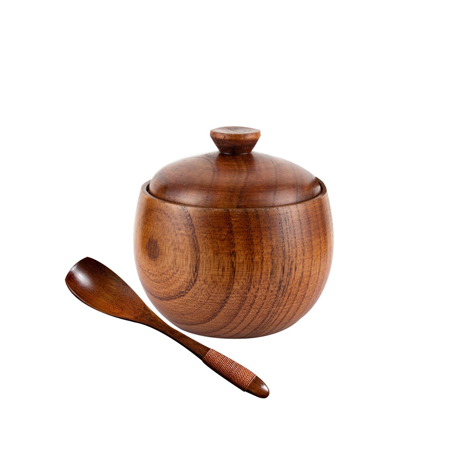 Wood Spice Jars with Lids and Spoons Wood Spice Jars with Lids and Spoons