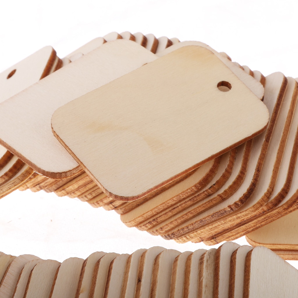 Wood Tags for Crafts with Rope (50pcs) Wood Tags for Crafts with Rope (50pcs)