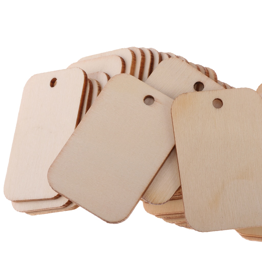 Wood Tags for Crafts with Rope (50pcs) Wood Tags for Crafts with Rope (50pcs)