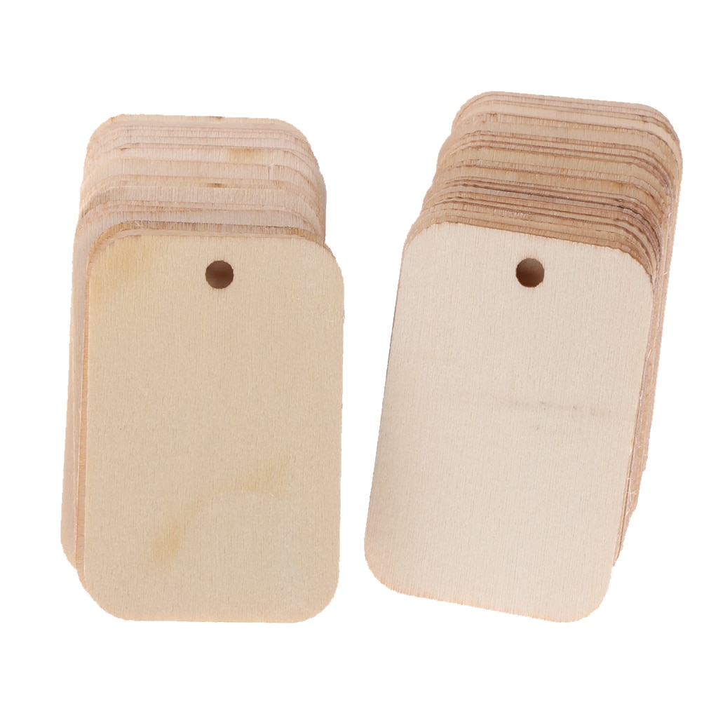 Wood Tags for Crafts with Rope (50pcs) Wood Tags for Crafts with Rope (50pcs)