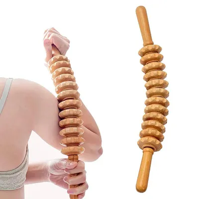 Wood Therapy Roller Gear Stick Massage Tool Cellulite Slimming Roller Massager Lymphatic Drainage Body Shaping Trigger