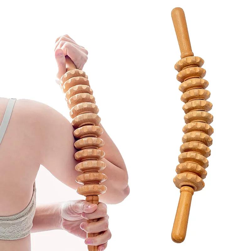 Wood Therapy Roller Gear Stick Massage Tool Cellulite Slimming Roller Massager Lymphatic Drainage Body Shaping Trigger