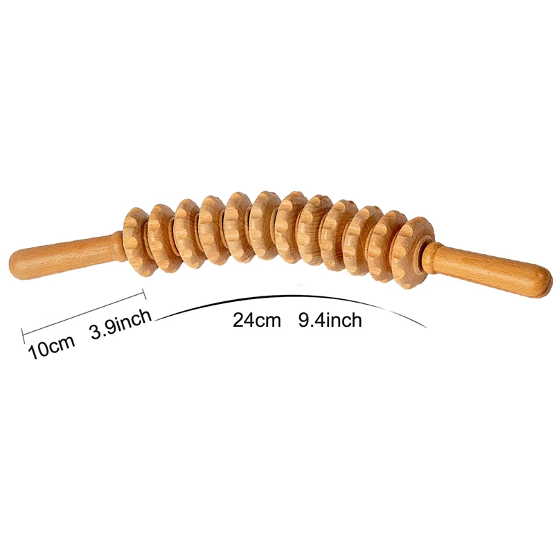 Wood Therapy Roller Gear Stick Massage Tool Cellulite Slimming Roller Massager Lymphatic Drainage Body Shaping Trigger