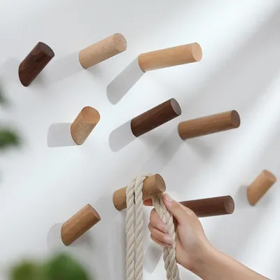 Wood Wall Hook Natural Hanger and Decor