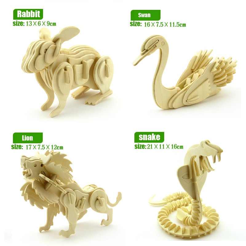 Wooden 3D Animal Puzzle Wooden 3D Animal Puzzle
