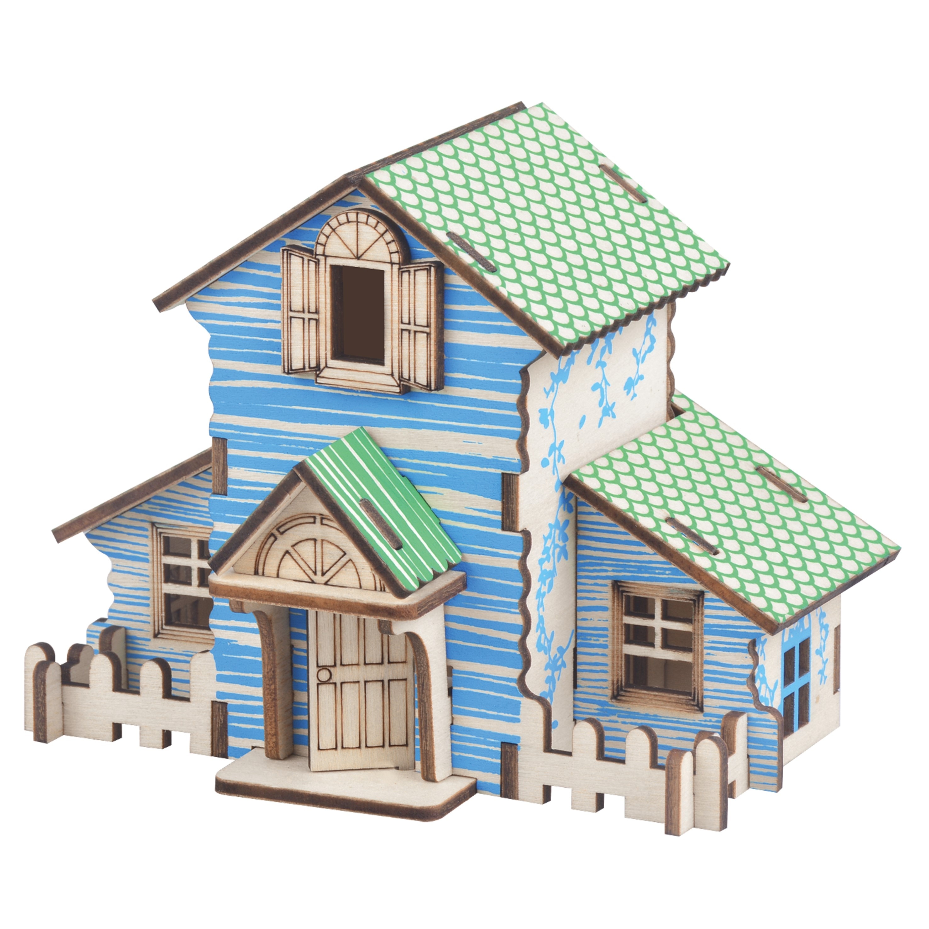 Wooden 3D House Puzzle DIY Set Wooden 3D House Puzzle DIY Set