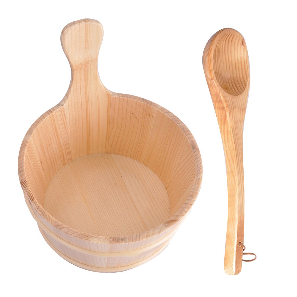 Wooden 4L Sauna Bucket and Ladle Wooden 4L Sauna Bucket and Ladle